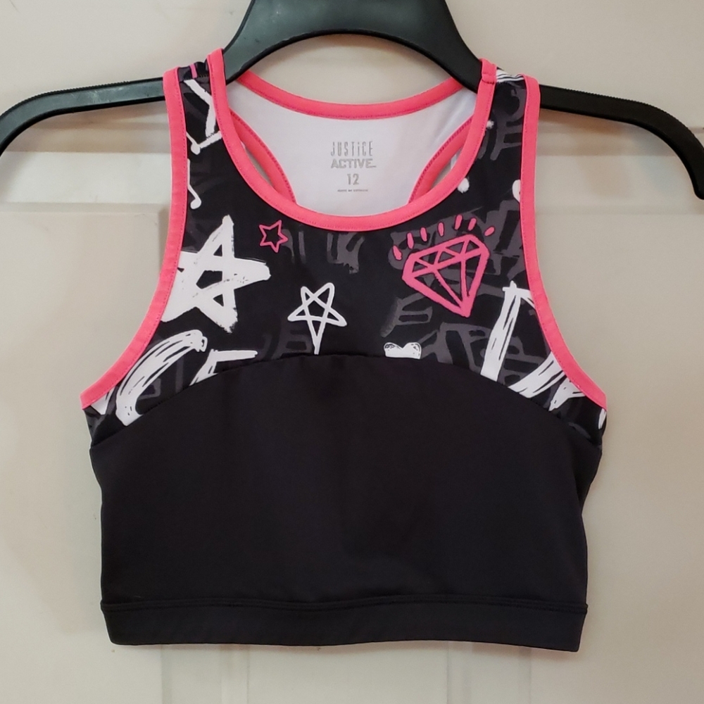 🎉HP🎉Justice dance crop/sports bra, size 12